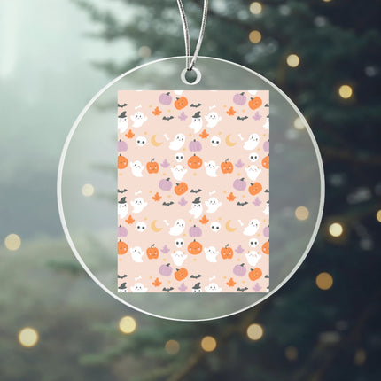 Cute Halloween Name Pattern Acrylic Circle Ornament
