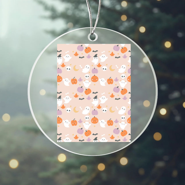 Cute Halloween Name Pattern Acrylic Circle Ornament