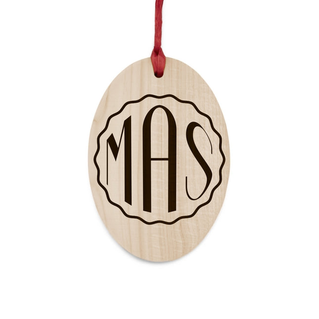 Circle Monogram Wooden Ornaments