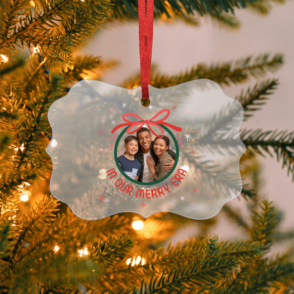 Christmas Bow Acrylic Benelux Hanging Ornament