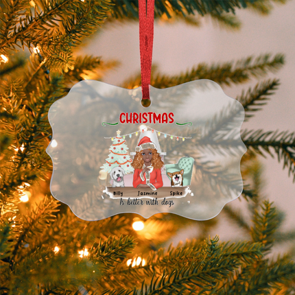 Christmas Is Better With A Dog Acrylic Benelux Hanging Ornament