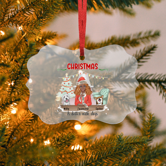 Christmas Is Better With A Dog Acrylic Benelux Hanging Ornament