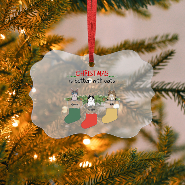 Christmas Is Better With Cats Acrylic Benelux Hanging Ornament