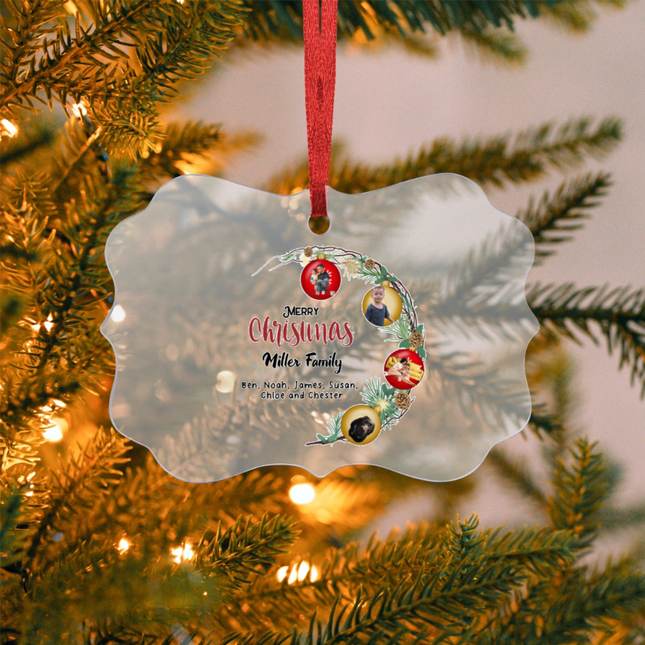 Merry Christmas Acrylic Benelux Hanging Ornament