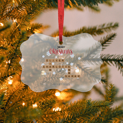 Merry Christmas Acrylic Benelux Hanging Ornament