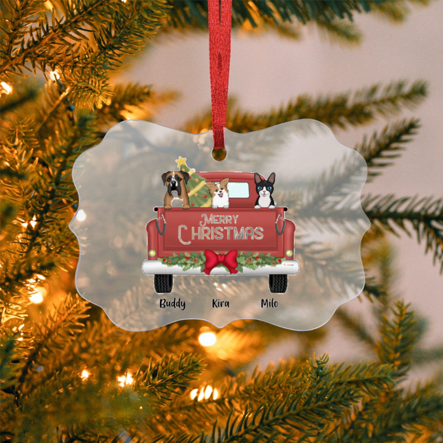 Merry Christmas Acrylic Benelux Hanging Ornament