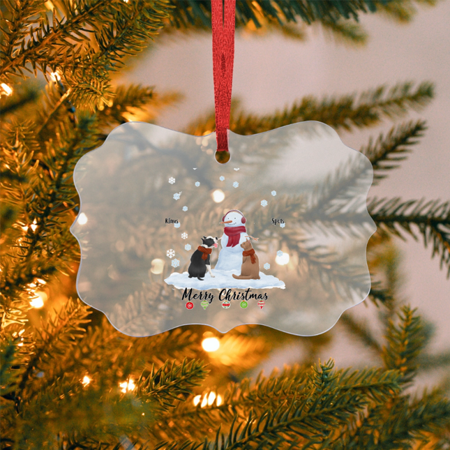 Merry Christmas Acrylic Benelux Hanging Ornament