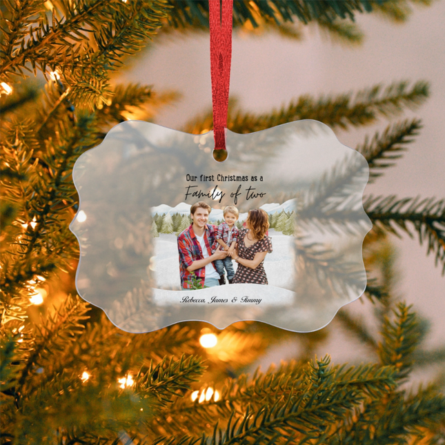 Our First Christmas As A Family Acrylic Benelux Hanging Ornament