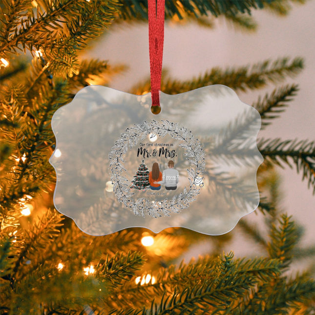 Our First Christmas As Partners Acrylic Benelux Hanging Ornament