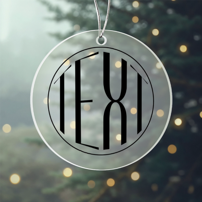 Circle Monogram Acrylic Circle Ornament