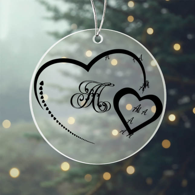 Dad Heart Acrylic Circle Ornament