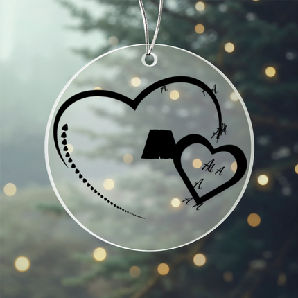 Custom Name Dad Heart Acrylic Circle Ornament