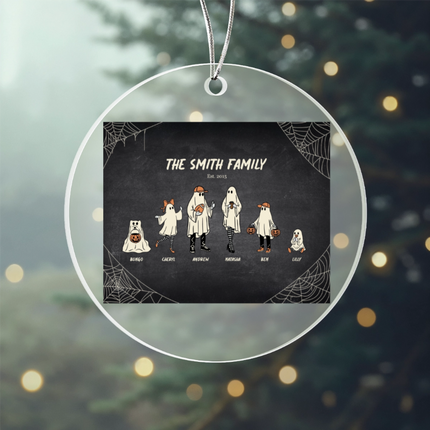 Ghost Family Portrait Acrylic Circle Ornament