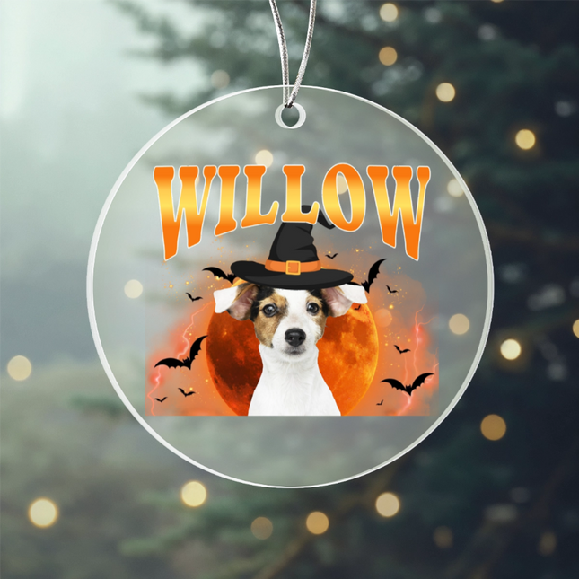 Halloween Bootleg Pet Portrait Acrylic Circle Ornament