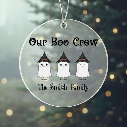 Our Boo Crew Acrylic Circle Ornament