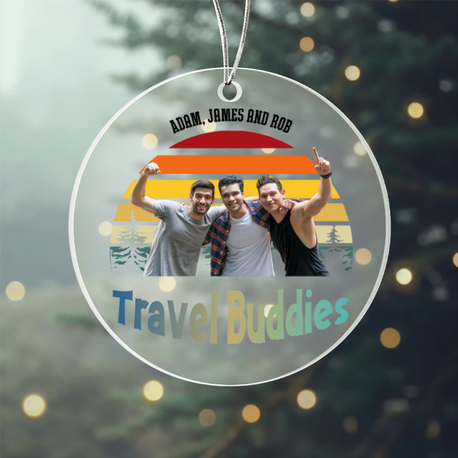 Travel Buddies Acrylic Circle Ornament