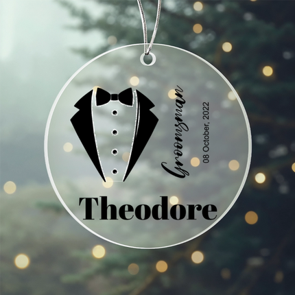Wedding day - Bridesmaid Or Groomsman Acrylic Circle Ornament