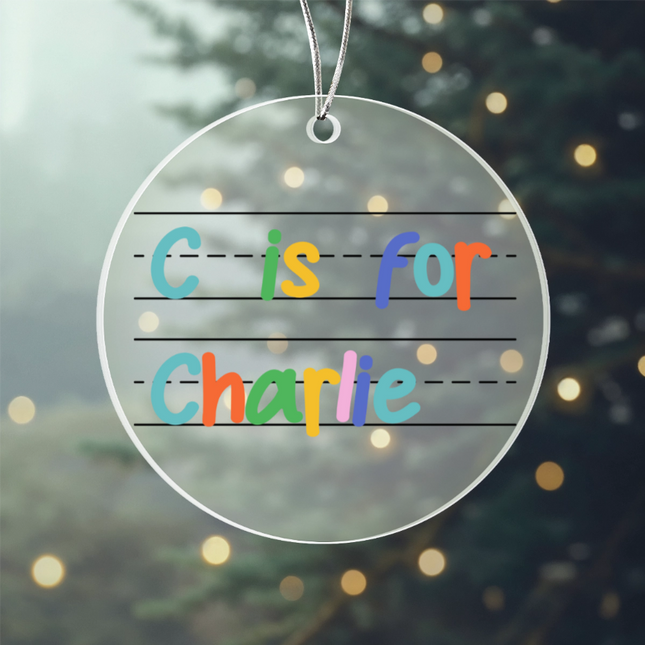 Y is for Your Name Acrylic Circle Ornament