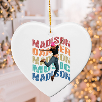 Background Words Ceramic Heart Ornament