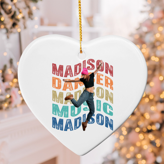 Background Words Ceramic Heart Ornament