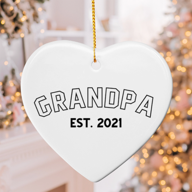 GRANDPA Ceramic Heart Ornament