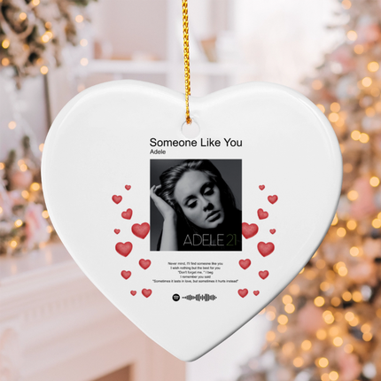 Music Player Spotify - Valentines Ceramic Heart Ornament