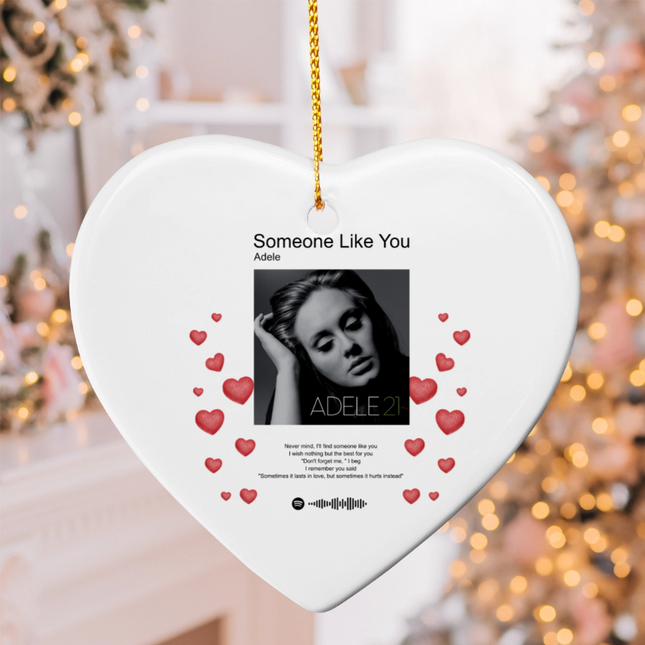 Music Player Spotify - Valentines Ceramic Heart Ornament