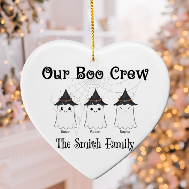 Our Boo Crew Ceramic Heart Ornament