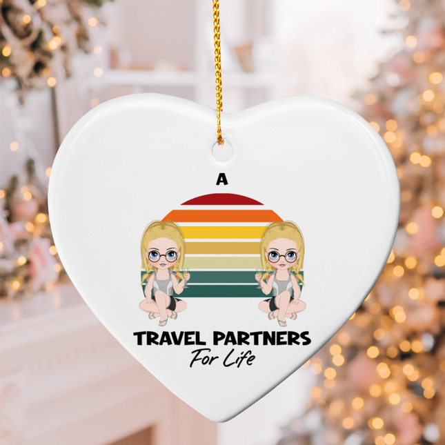 Travel Partners Ceramic Heart Ornament