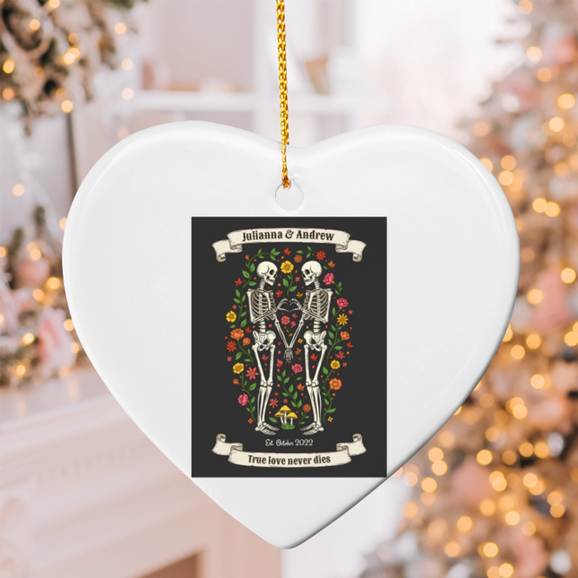 True Love Never Dies Ceramic Heart Ornament