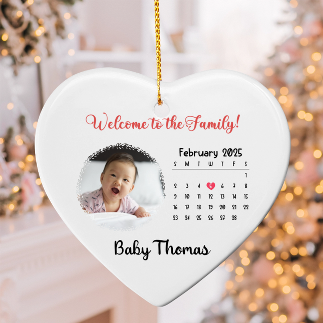 Welcome to the Family! Ceramic Heart Ornament