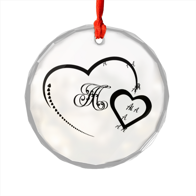 Dad Heart Glass Ornament