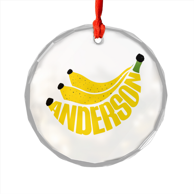 Fruit Name Glass Ornament