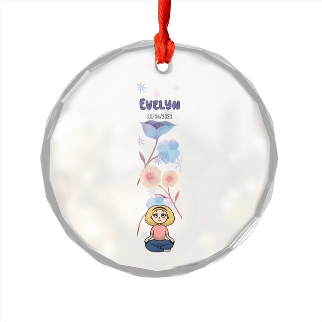 Kids Measuring Bar Glass Ornament