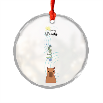 Our Growing Family Glass Ornament