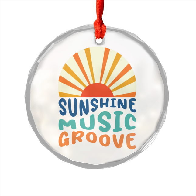 Sunshine Music Groove Glass Ornament