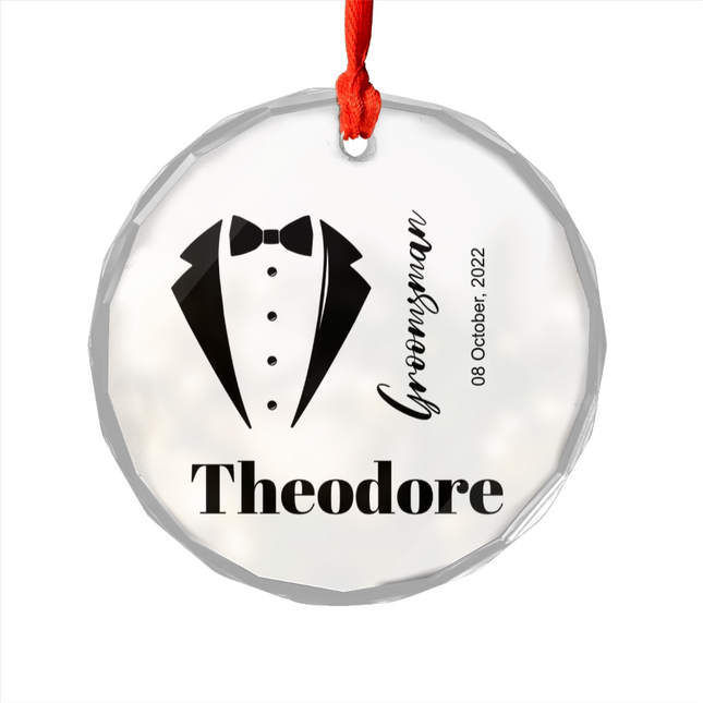 Wedding Day - Bridesmaid Or Groomsman Glass Ornament