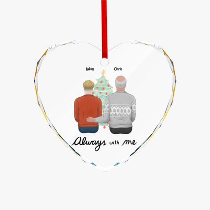 Always With Me Heart-shaped Glass Ornament