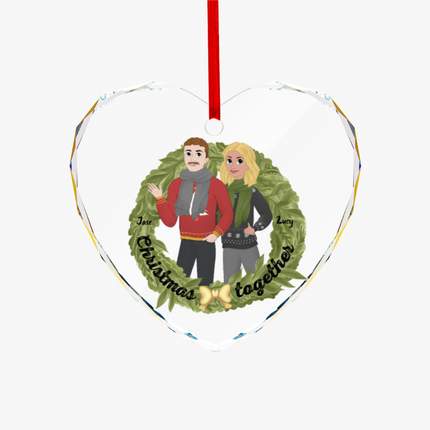 Sisters For Life Heart-shaped Glass Ornament