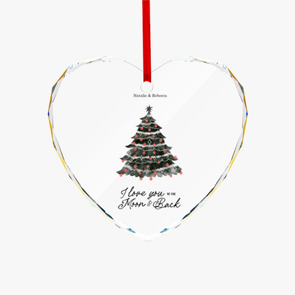 I Love You To The Moon & Back Heart-shaped Glass Ornament