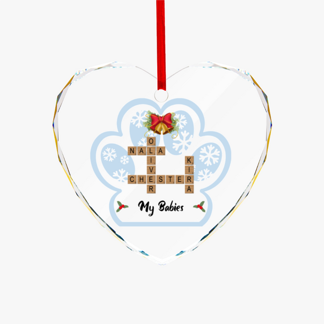 My Babies Heart-shaped Glass Ornament