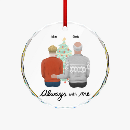 Always With Me Round Glass Ornament