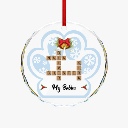 My Babies Round Glass Ornament