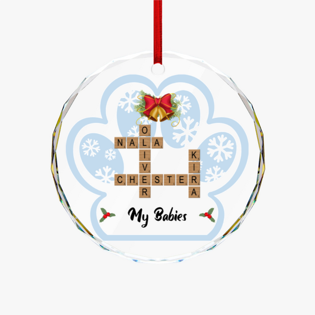 My Babies Round Glass Ornament