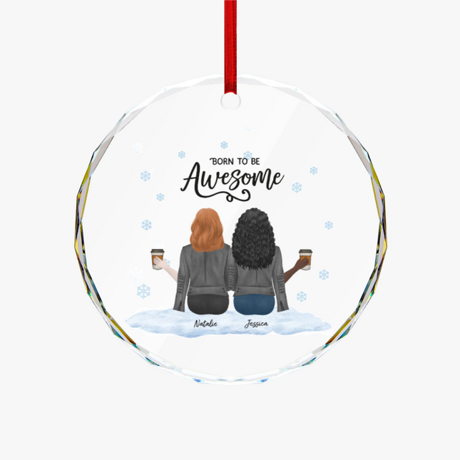 Soul Sisters Round Glass Ornament