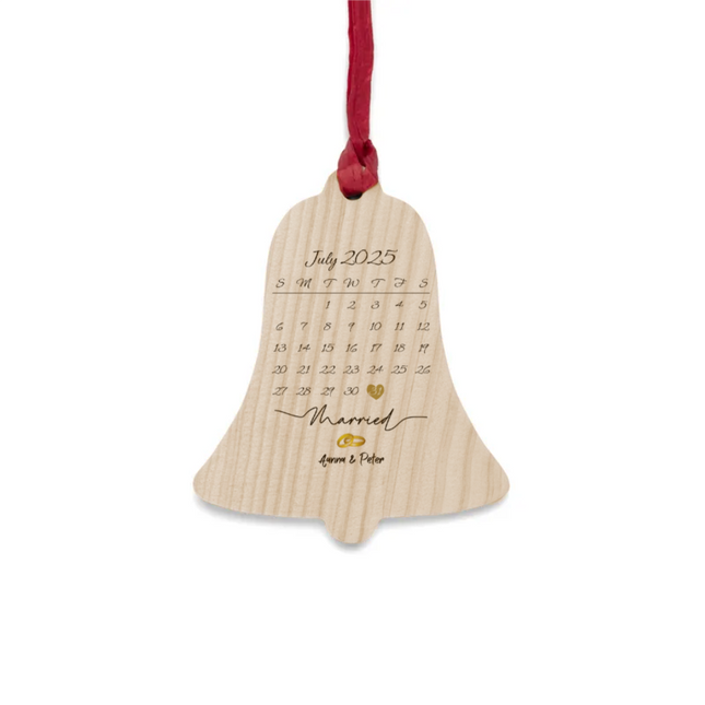 Married Calendar Wooden Ornaments