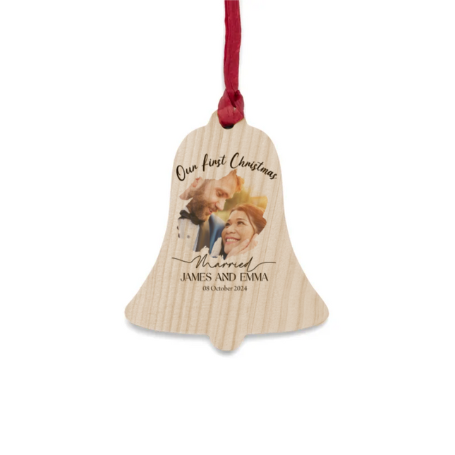 Our First Christmas Married Wooden Ornaments
