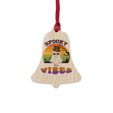 Spooky Vibes Wooden Ornaments