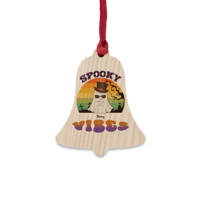 Spooky Vibes Wooden Ornaments