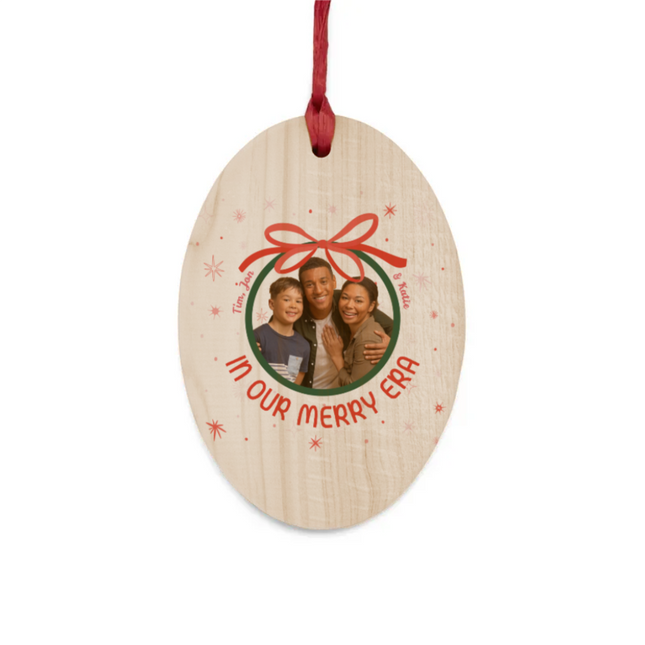 Christmas Bow Wooden Ornaments